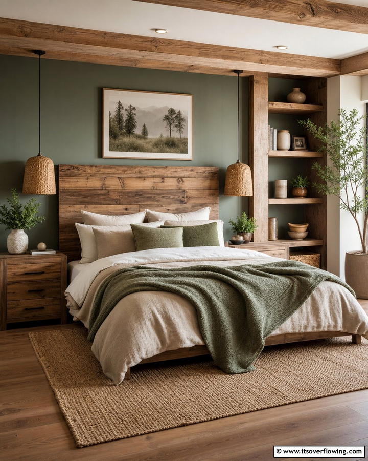 Rustic Wood Accents - 21 Earthy Bedroom Ideas for a Calming Retreat