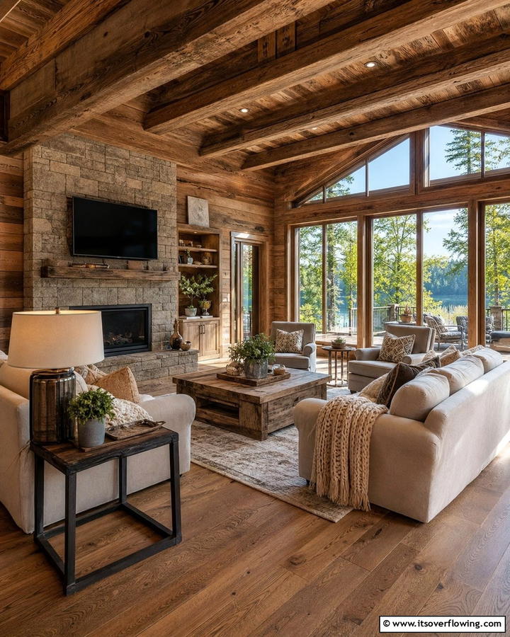 Rustic Wood Accents - 25 Cabin Decor Ideas for a Cozy Retreat