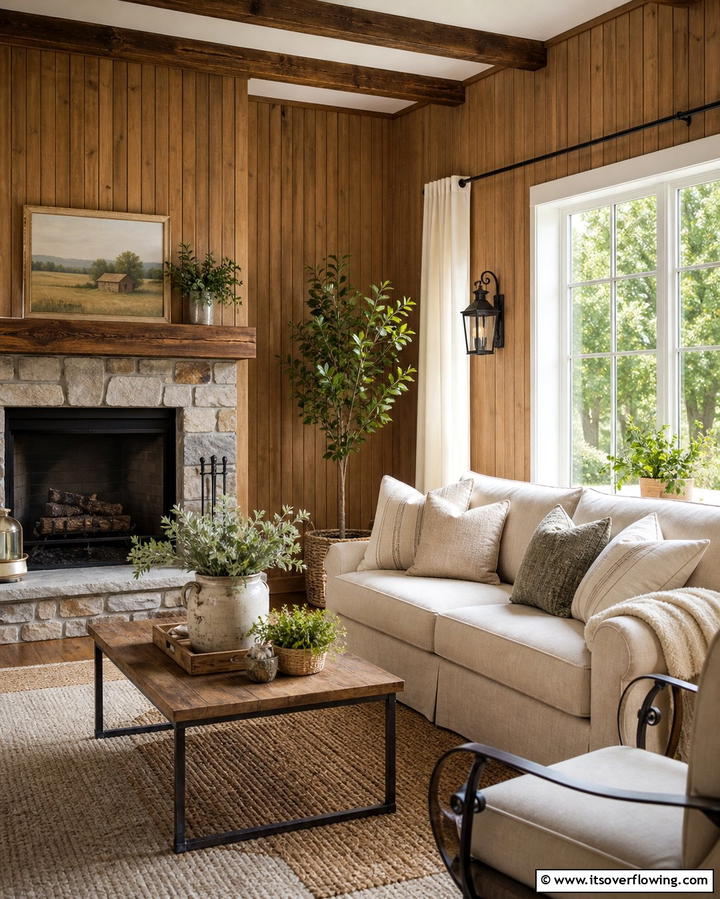 Rustic Wood Beadboard for a Farmhouse Look - 25 Beadboard Wall Ideas for Classic Charm