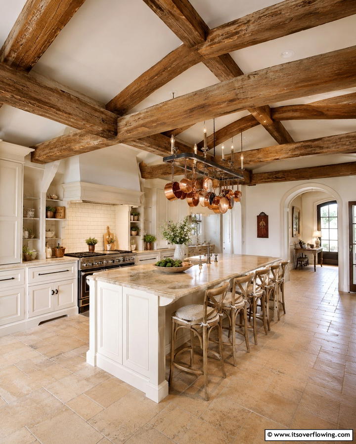 Rustic Wood Beams - 25 French Country Kitchen Ideas for a Charming Look