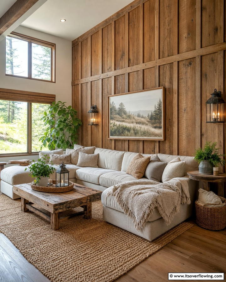 Rustic Wood Board and Batten - 25 Board and Batten Wall Ideas to Elevate Your Home’s Interior