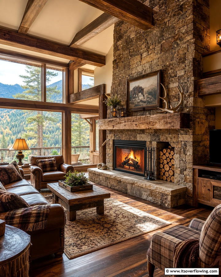Rustic Wood Burning Warmth - 21 Cozy and Modern Fireplace Ideas for Every Home Style