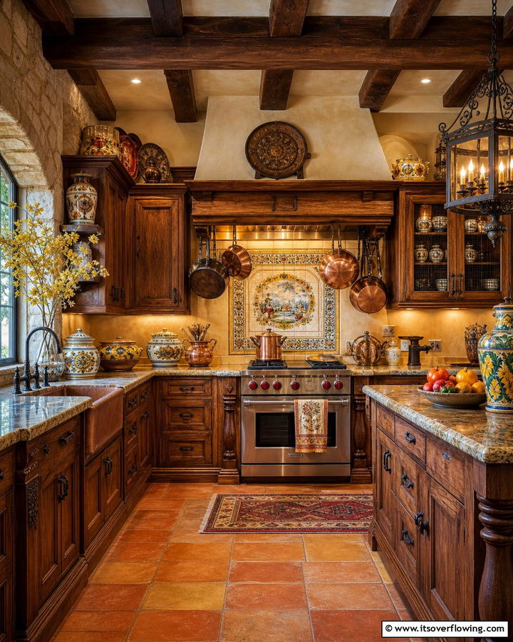 Rustic Wood Cabinets - 30 Tuscan Kitchen Ideas for Warm Rustic Mediterranean Vibes