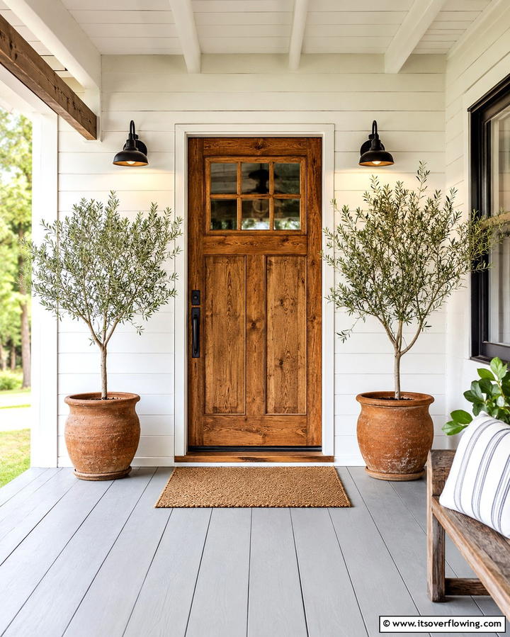 Rustic Wood Door with Classic Charm - 30 Farmhouse Front Door Ideas for Curb Appeal