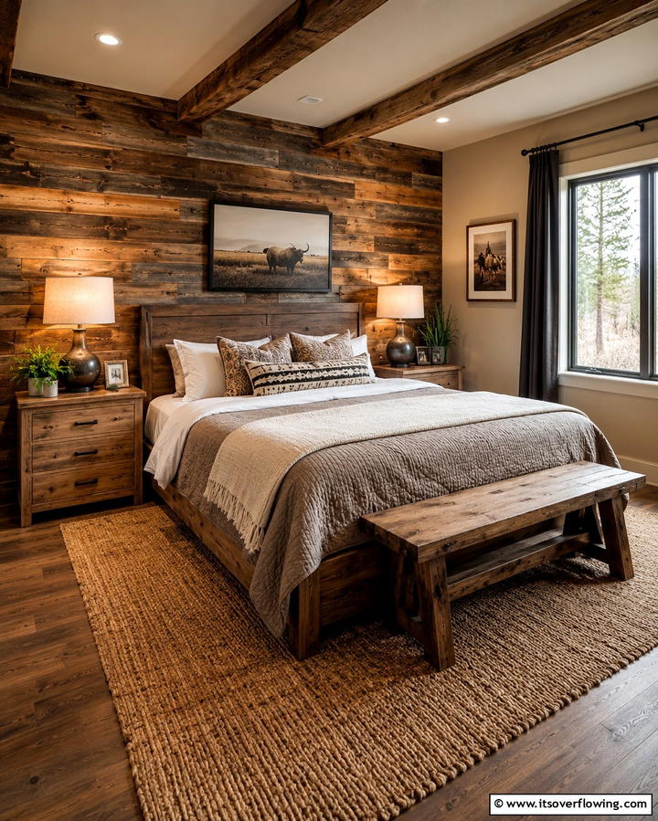 Rustic Wood Elements - 30 Cozy Fall Bedroom Decor Tips for Autumnal Warmth & Style