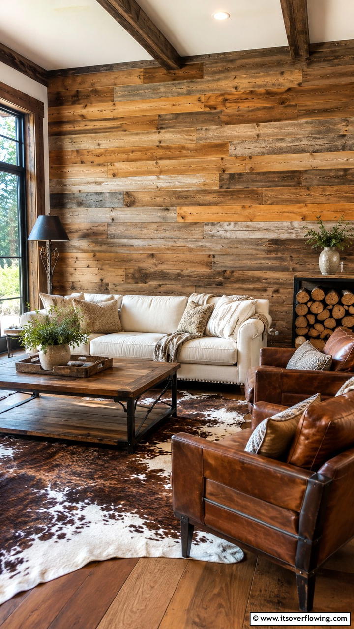 Rustic Wood Panels - 21 Stylish Wall Decor Ideas to Refresh Your Living Space