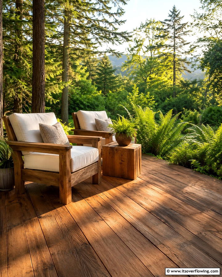 Rustic Wood Platform Deck - 30 Platform Deck Ideas to Elevate Your Backyard Design