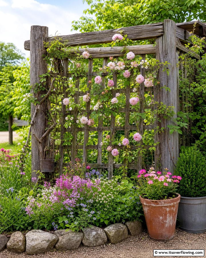 Rustic Wood Trellis - 21 Garden Trellis Ideas to Support Climbing Plants Stylishly