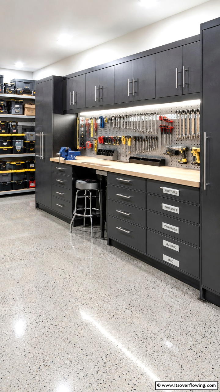 Rustic Wood Workbench with Vintage Appeal - 30 Garage Workbench Ideas for Organized DIY Spaces