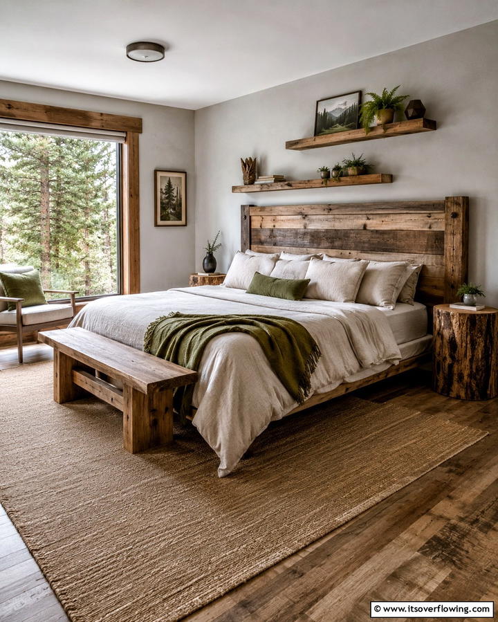Rustic Wooden Accents - 30 Forest-Themed Bedroom Ideas for Nature-Inspired Retreats