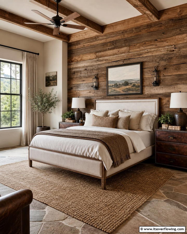 Rustic Wooden Accents - 21 Bedroom Wall Decor Ideas to Elevate Your Personal Sanctuary