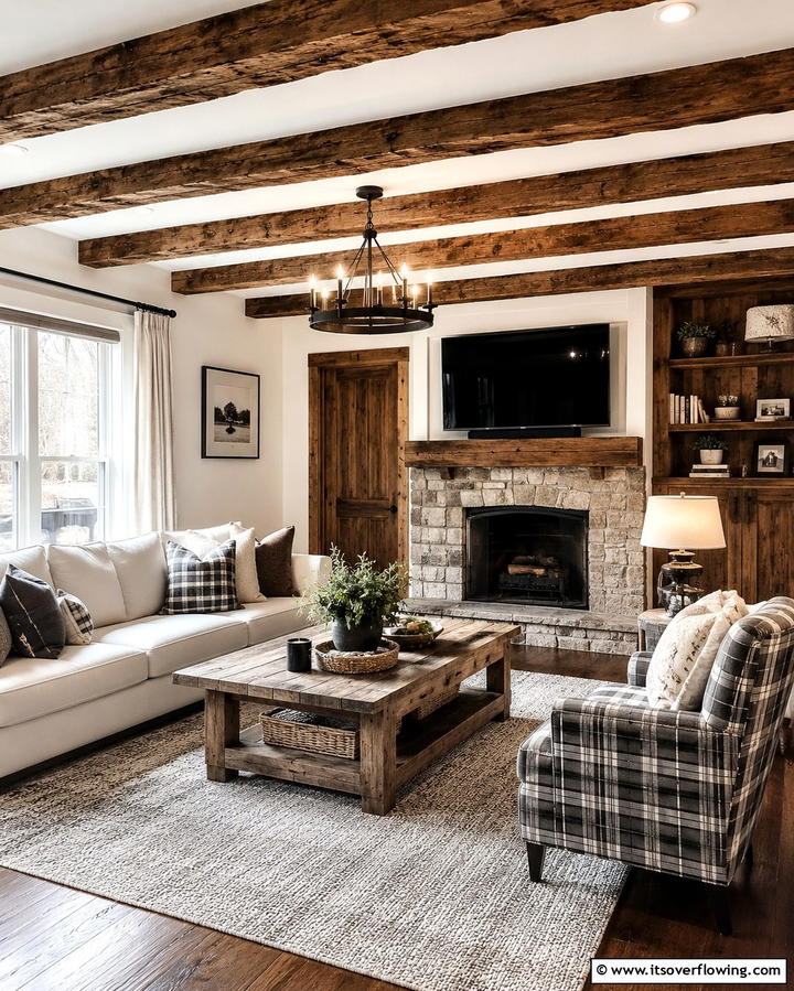 Rustic Wooden Beams - 25 Wood Ceiling Ideas to Elevate Your Interior