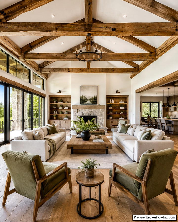 Rustic Wooden Beams - 30 Accent Ceiling Ideas to Elevate Your Space