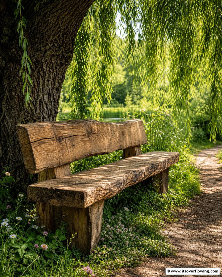 Rustic Wooden Benches - 25 Garden Seating Ideas for Relaxing Outdoor Spaces