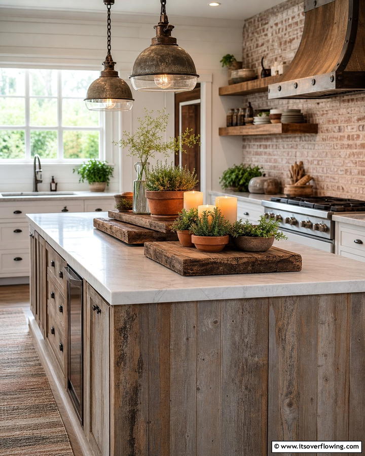 Rustic Wooden Boards - 20 Kitchen Island Centerpiece Ideas for a Stunning Look