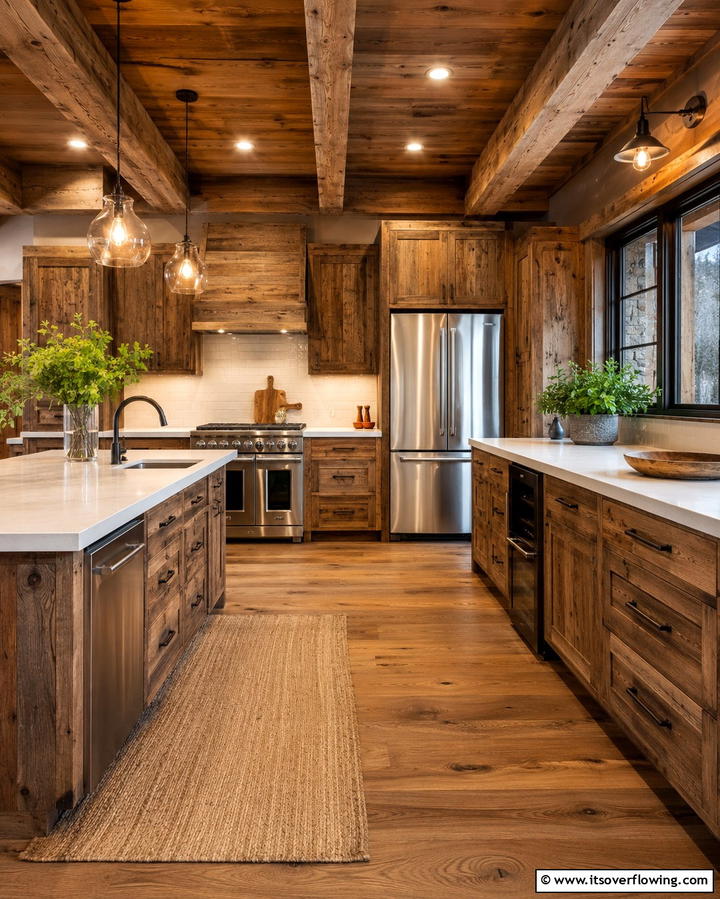 Rustic Wooden Cabinets - 25 Mountain House Kitchen Ideas for Rustic Charm