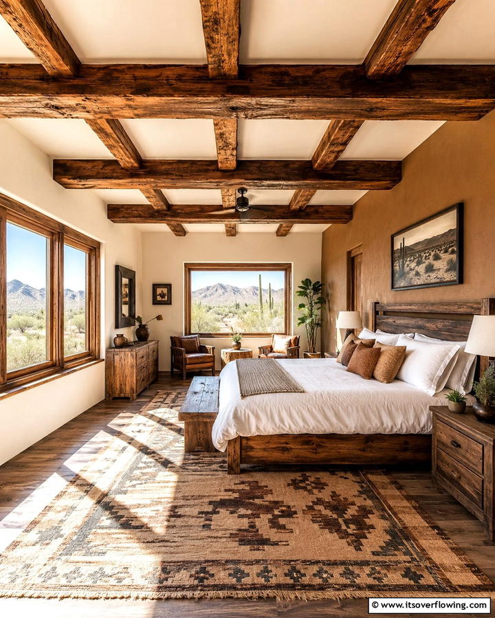 Rustic Wooden Ceiling Beams - 30 Bold Southwestern Decor Ideas for Modern Homes