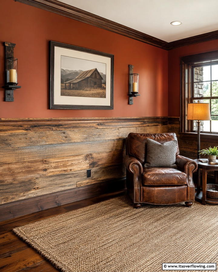 Rustic Wooden Chair Rail - 30 Stylish Chair Rail Molding Ideas to Elevate Your Interiors