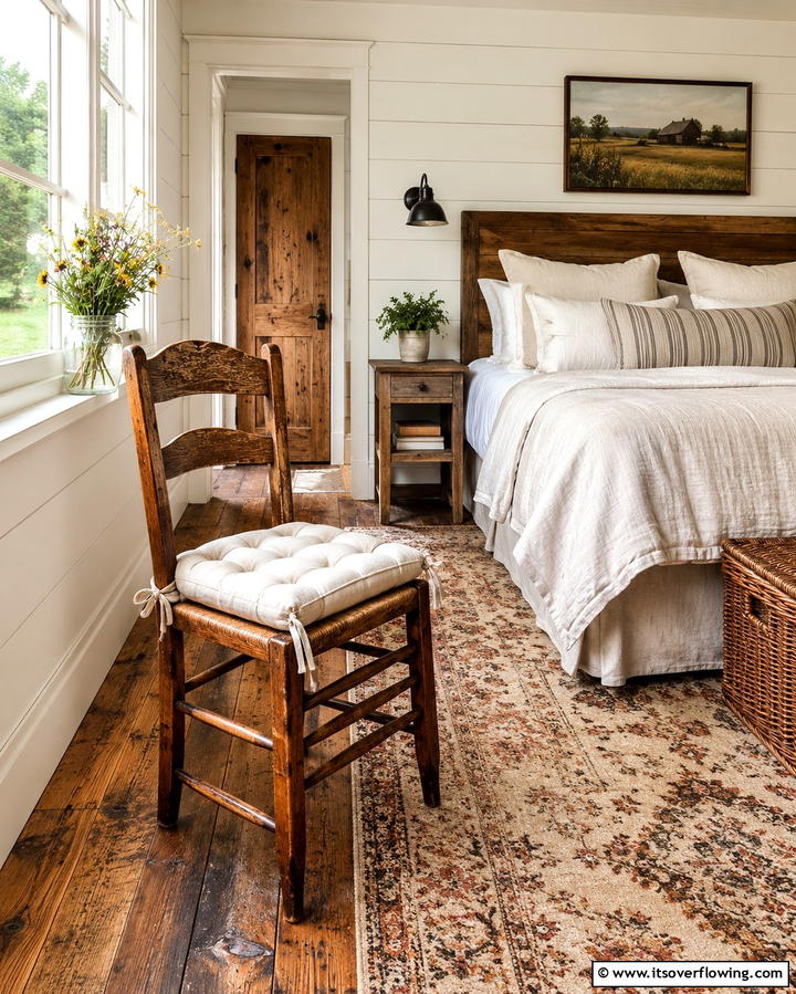 Rustic Wooden Chair - 25 Bedroom Seating Area Ideas for Comfort and Style