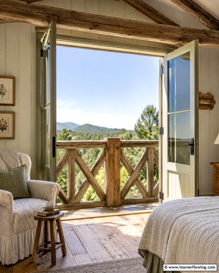 Rustic Wooden Charm - 25 Romantic Juliet Balcony Ideas for Dreamy Outdoor Views