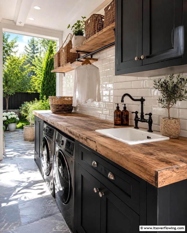 Rustic Wooden CountertopsExact - 25 Outdoor Laundry Area Design Ideas for Convenience