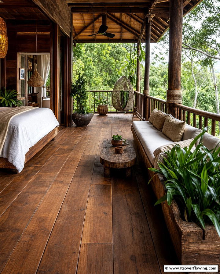 Rustic Wooden Deck - 25 Inspiring Bedroom Balcony Ideas for Your Home