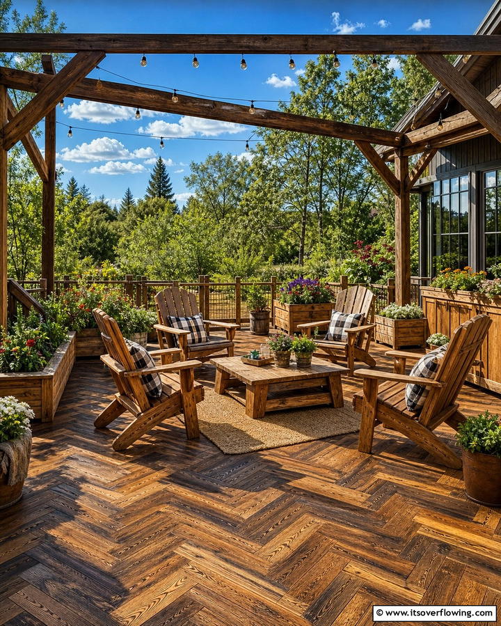 Rustic Wooden Decking - 21 Small Patio Design Ideas to Create an Outdoor Oasis