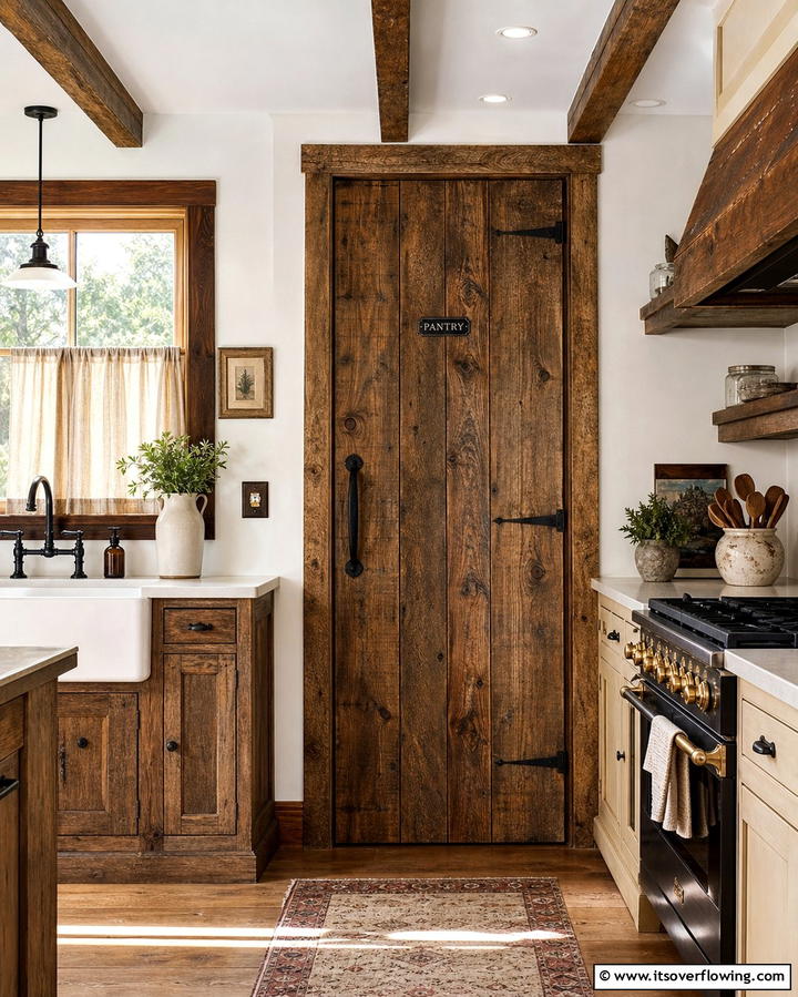Rustic Wooden Doors - 25 Pantry Door Ideas for Stylish and Functional Spaces