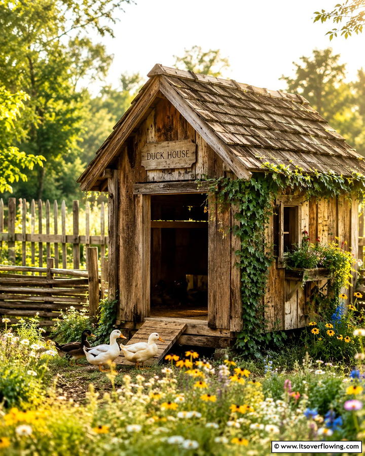 Rustic Wooden Duck House - 25 Duck House Ideas for Your Backyard