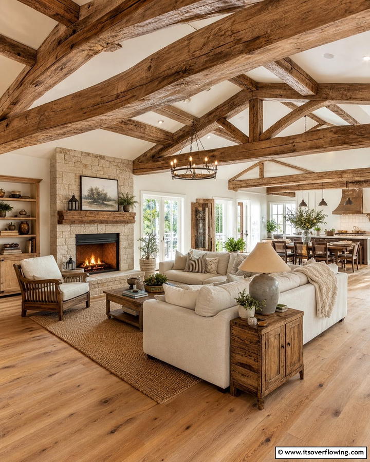 Rustic Wooden Elegance - 21 Decorative Ceiling Beam Ideas for Rustic Charm