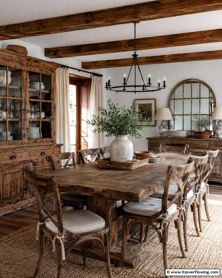 Rustic Wooden Elements - 25 Masculine Dining Room Ideas for Modern Men