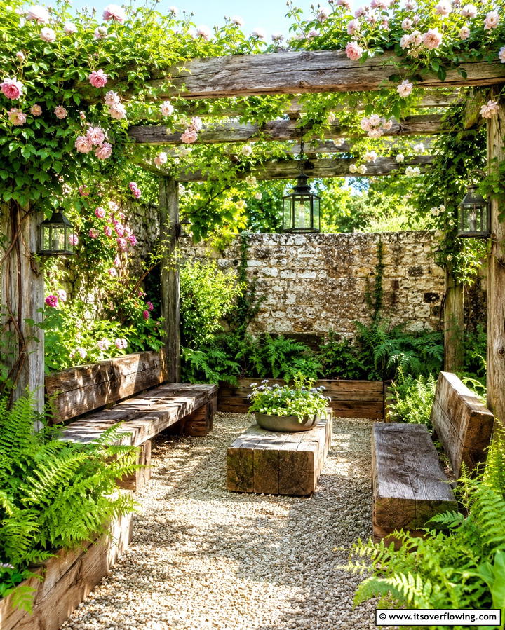 Rustic Wooden Features - 20 Small Walled Garden Ideas for Cozy Outdoor Spaces