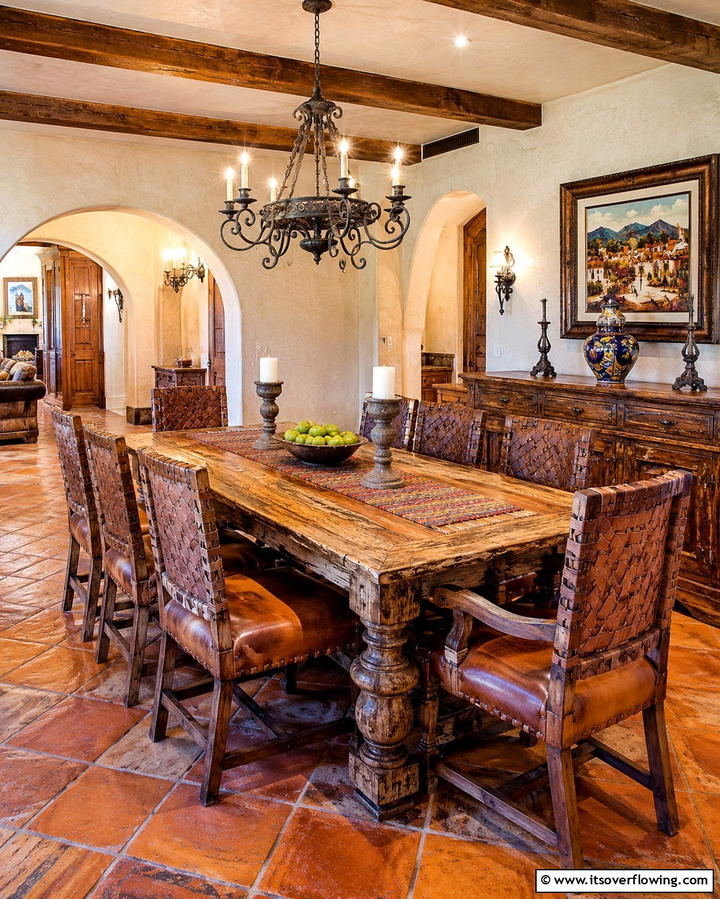 Rustic Wooden Furniture - 20 Spanish Style Dining Room Ideas for a Chic Look