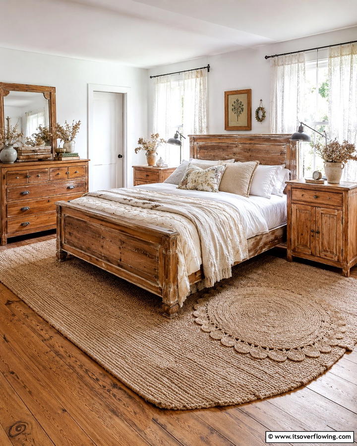 Rustic Wooden Furniture - 25 Cottagecore Bedroom Ideas- Cozy & Rustic Designs