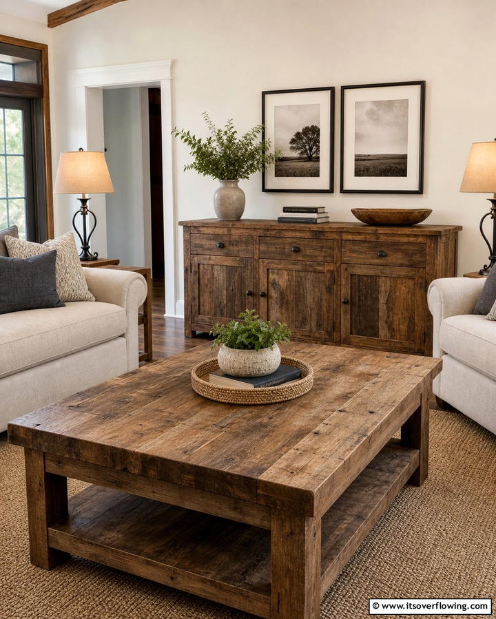 Rustic Wooden Furniture - 25 Ralph Lauren Living Room Ideas for Classic Elegance