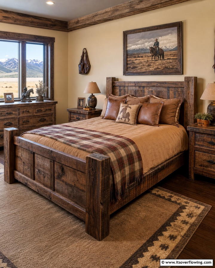 Rustic Wooden Furniture - 20 Creative Cowboy Room Decor Ideas for a Rustic Look