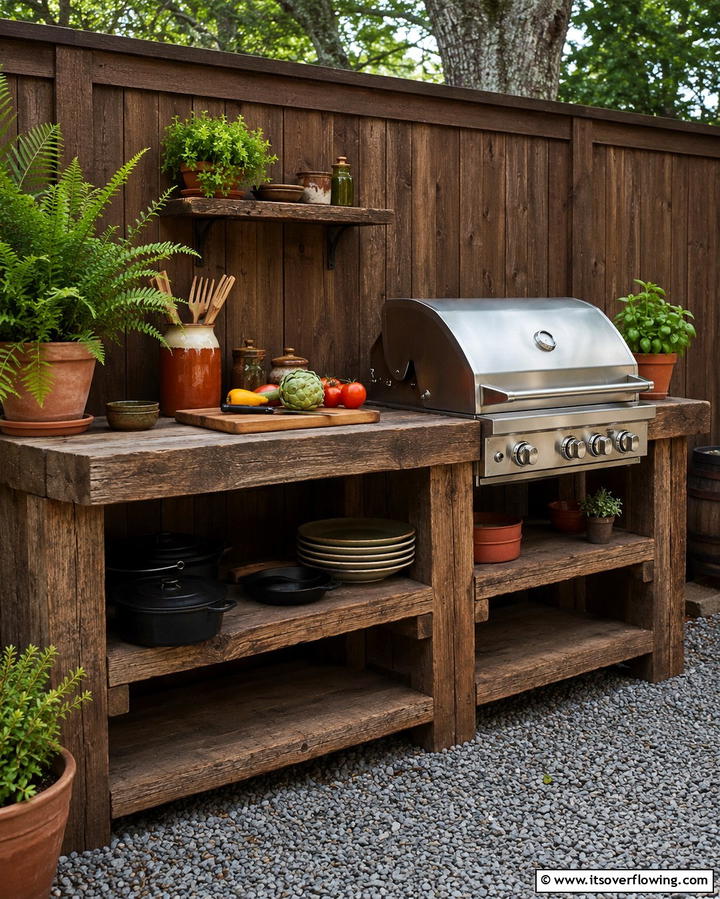 Rustic Wooden Grill StationExact - 25 Grill Station Ideas for the Ultimate Outdoor Cooking Space