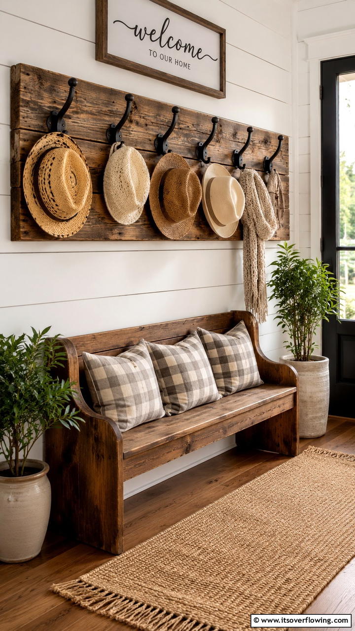 Rustic Wooden Hat Rack - 30 Creative Hat Rack Ideas for Organized Entryways