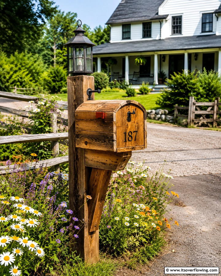 Rustic Wooden Mailbox Makeover - 30 Mailbox Decor Ideas- Curb Appeal with Personality