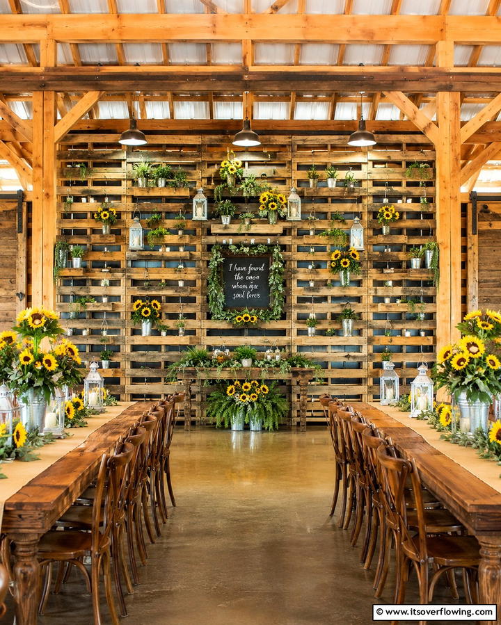 Rustic Wooden Pallet Backdrop - 30 Beautiful Wedding Backdrop Design Inspirations