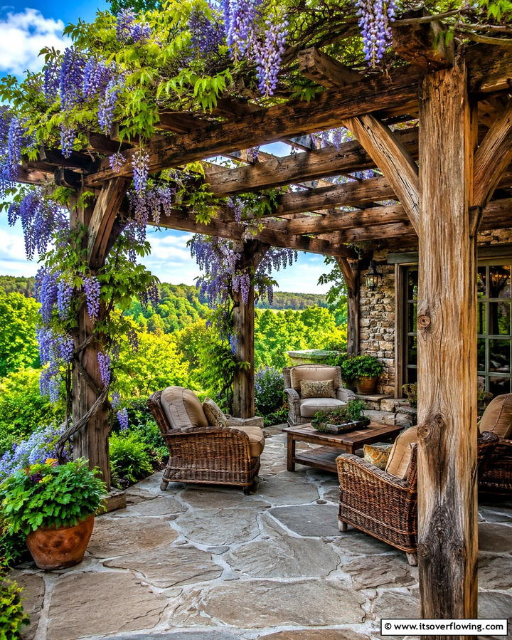 Rustic Wooden Pergola - 25 Patio Pergola Ideas for Stylish Outdoor Living
