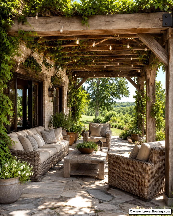Rustic Wooden PergolaExact - 30 Farmhouse Patio Ideas for Rustic Outdoor Relaxation