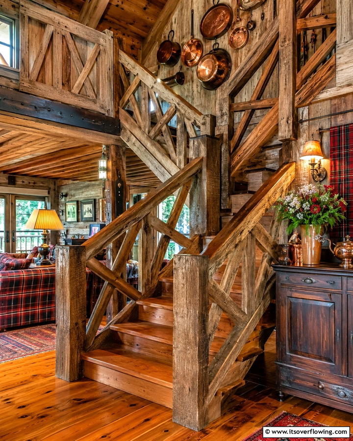Rustic Wooden Railings for Cozy Country Vibes - 25 Stair Railing Ideas for Modern and Traditional Homes