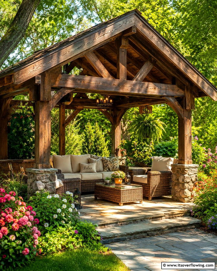 Rustic Wooden Retreat - 30 Backyard Gazebo Ideas for Outdoor Entertaining