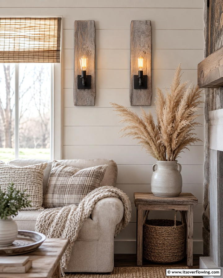 Rustic Wooden SconcesOne - 30 Bedroom Wall Sconce Ideas for Ambiance & Space-Saving