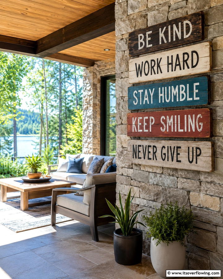 Rustic Wooden Signs - 25 Rustic Porch Ideas to Create a Cozy Outdoor Retreat