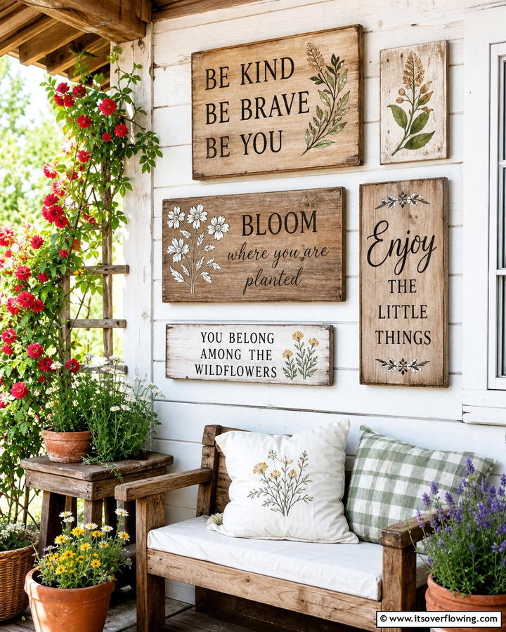 Rustic Wooden Signs - 20 Outdoor Wall Decor Ideas to Transform Your Space