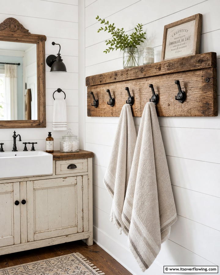 Rustic Wooden Towel Rack - 25 Creative Bathroom Towel Rack Ideas for Your Space