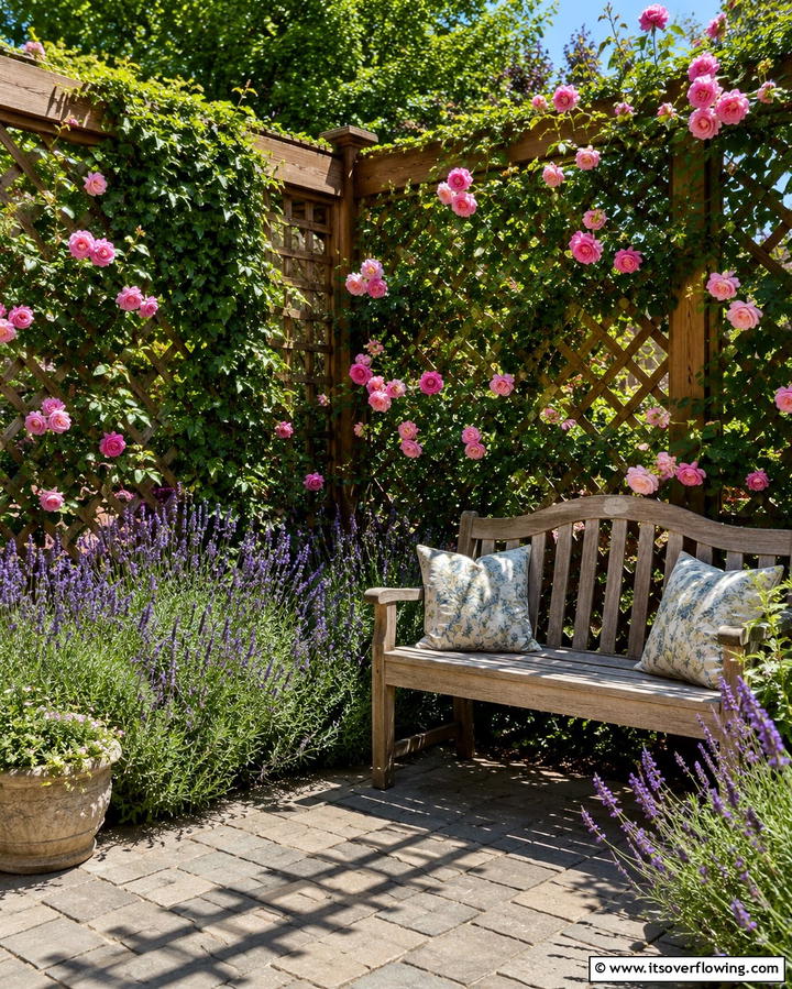 Rustic Wooden Trellis Corner Fence - 30 Innovative Corner Fence Solutions for Yard Boundaries