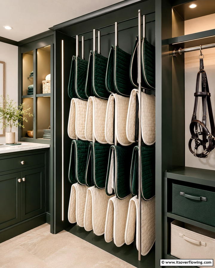 Saddle Pad Storage Rack - 30 Functional Tack Room Organization Solutions